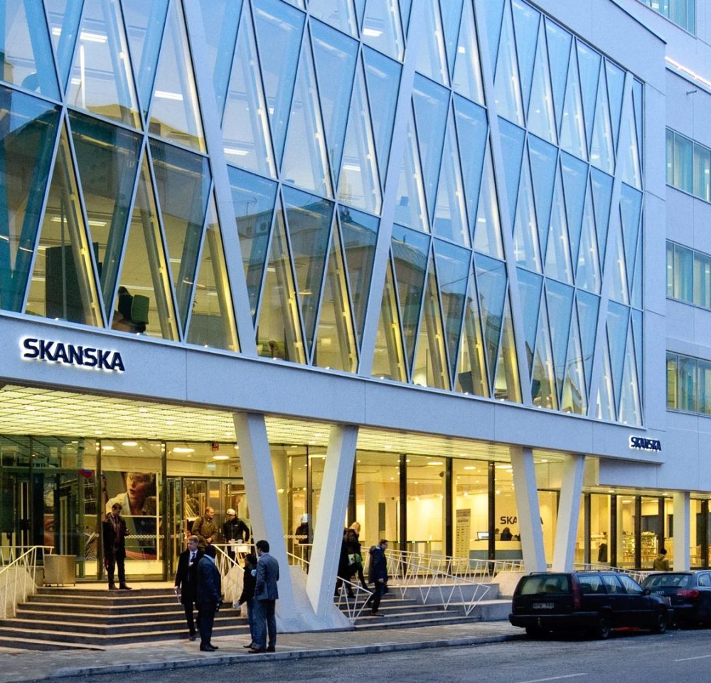Skanska office building with a glass facade
